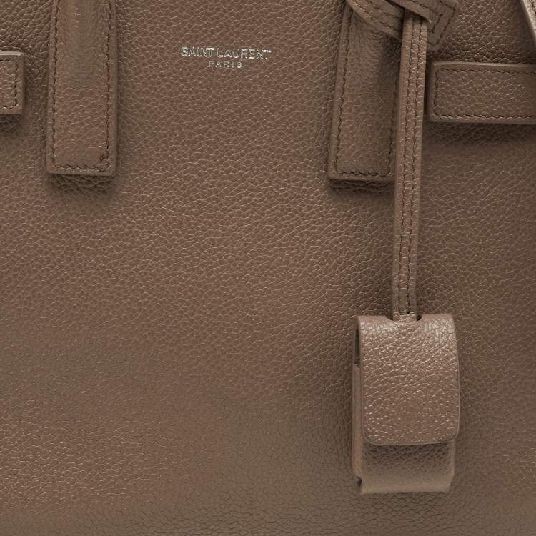 Pre Owned Saint Laurent Dusty Pink Leather Nano Classic Sac De Jour Tote