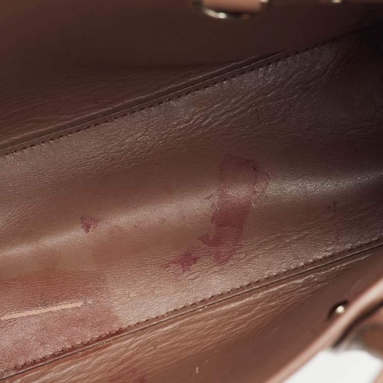 Pre Owned Saint Laurent Dusty Pink Leather Nano Classic Sac De Jour Tote