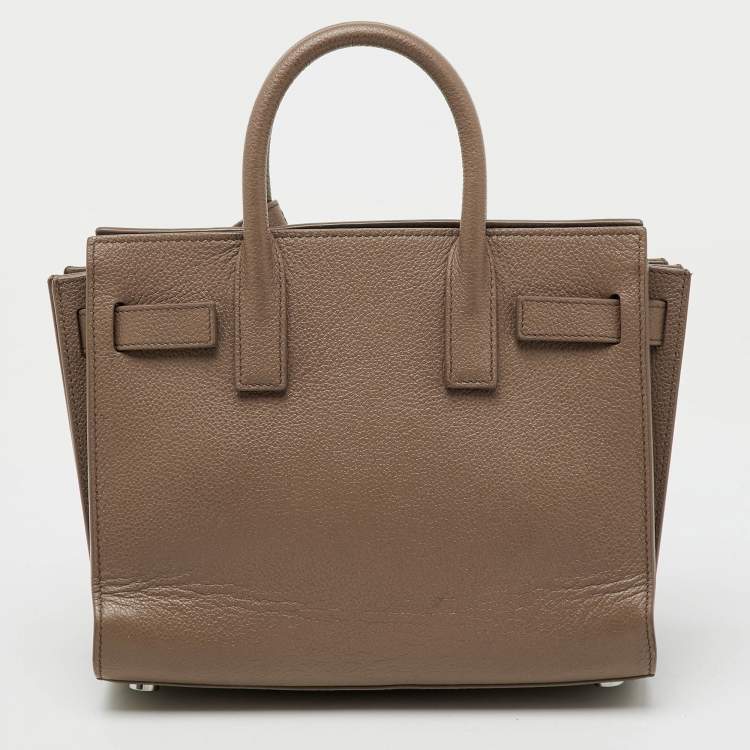 Pre Owned Saint Laurent Dusty Pink Leather Nano Classic Sac De Jour Tote