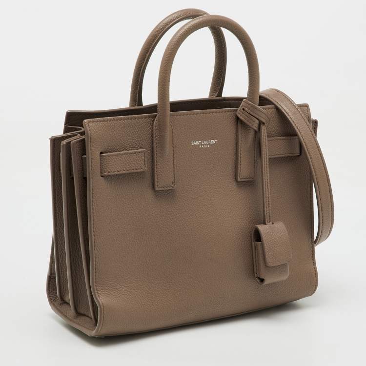 Pre Owned Saint Laurent Dusty Pink Leather Nano Classic Sac De Jour Tote