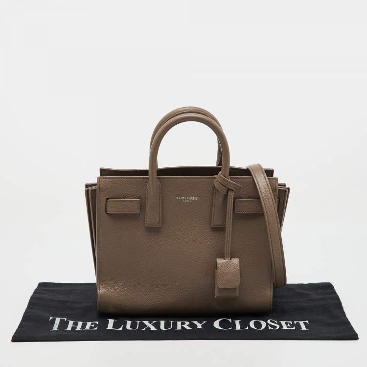 Pre Owned Saint Laurent Dusty Pink Leather Nano Classic Sac De Jour Tote