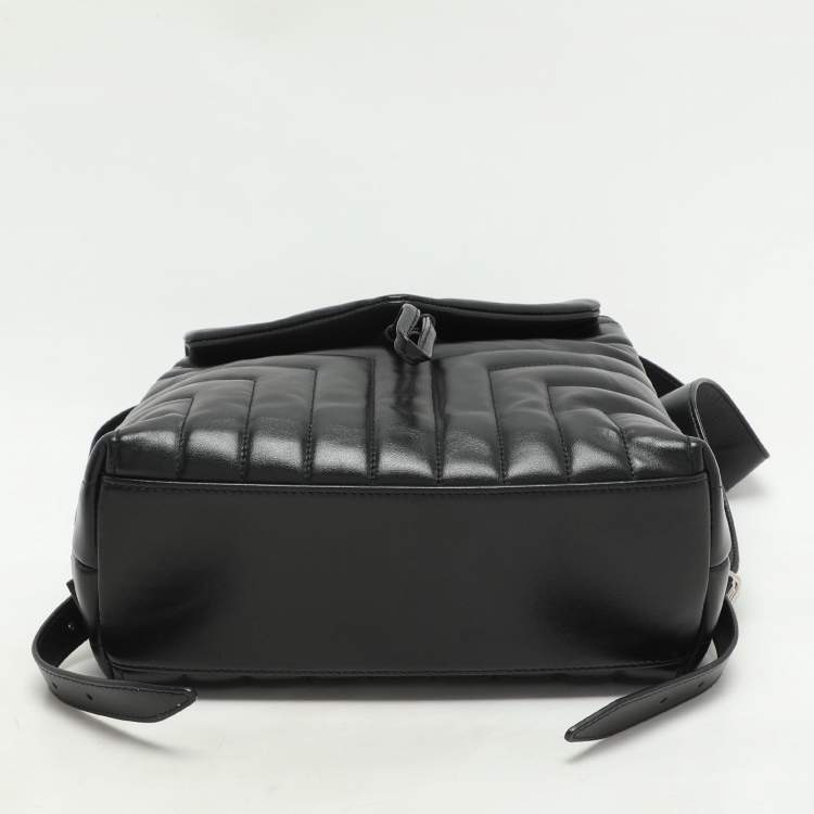 Pre Owned Saint Laurent Black Y Quilted Leather Loulou Backpack