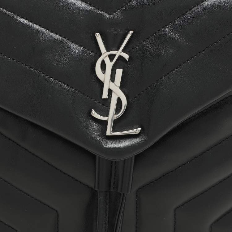 Pre Owned Saint Laurent Black Y Quilted Leather Loulou Backpack