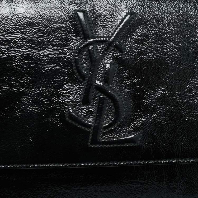 Pre Owned Saint Laurent Black Patent Leather Belle De Jour Clutch