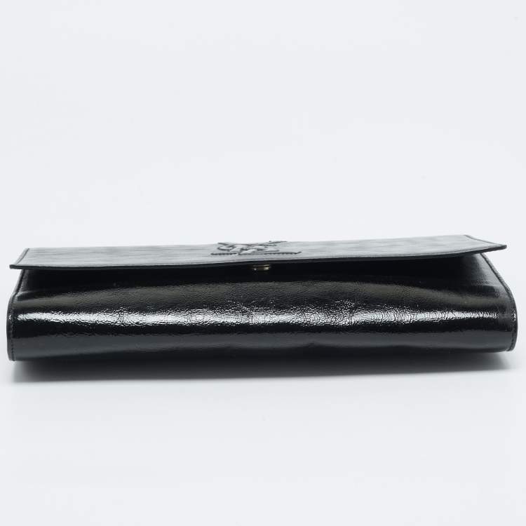 Pre Owned Saint Laurent Black Patent Leather Belle De Jour Clutch