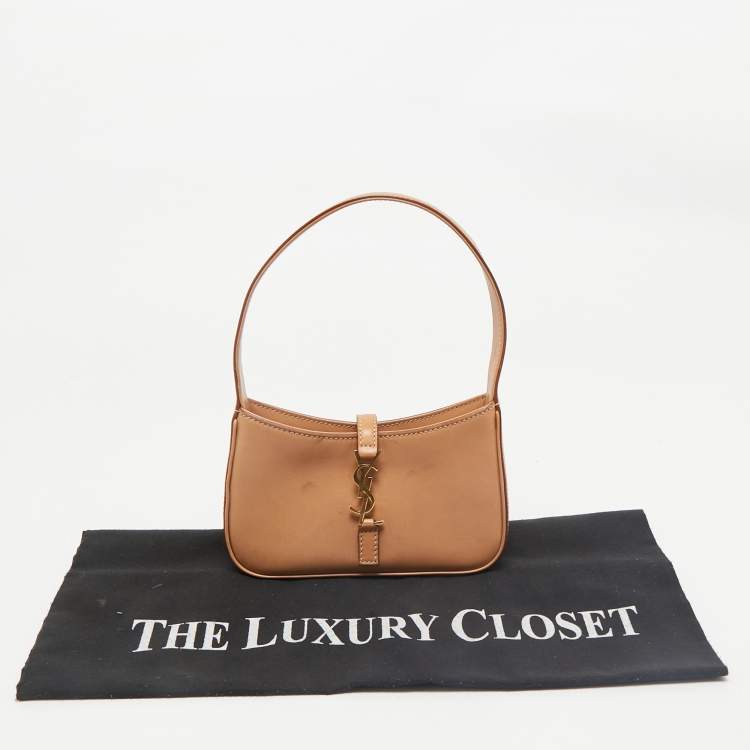 Pre Owned Saint Laurent Tan Leather Mini LE 5 À 7 Bag