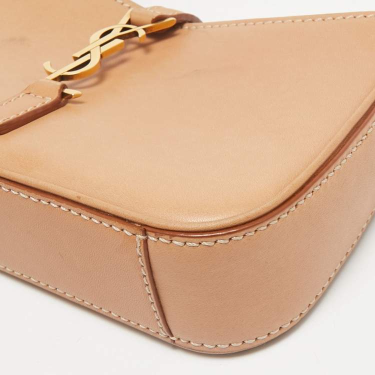 Pre Owned Saint Laurent Tan Leather Mini LE 5 À 7 Bag