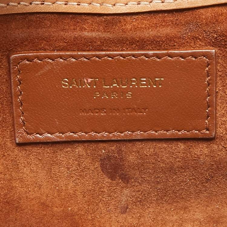 Pre Owned Saint Laurent Tan Leather Mini LE 5 À 7 Bag