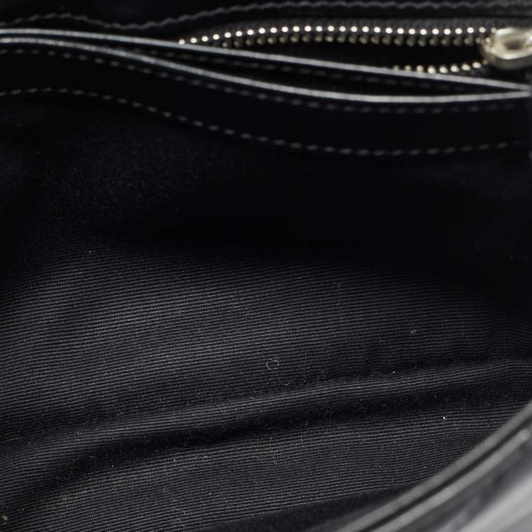 Pre Owned Saint Laurent Black Matelassé Leather Toy Loulou Crossbody Bag
