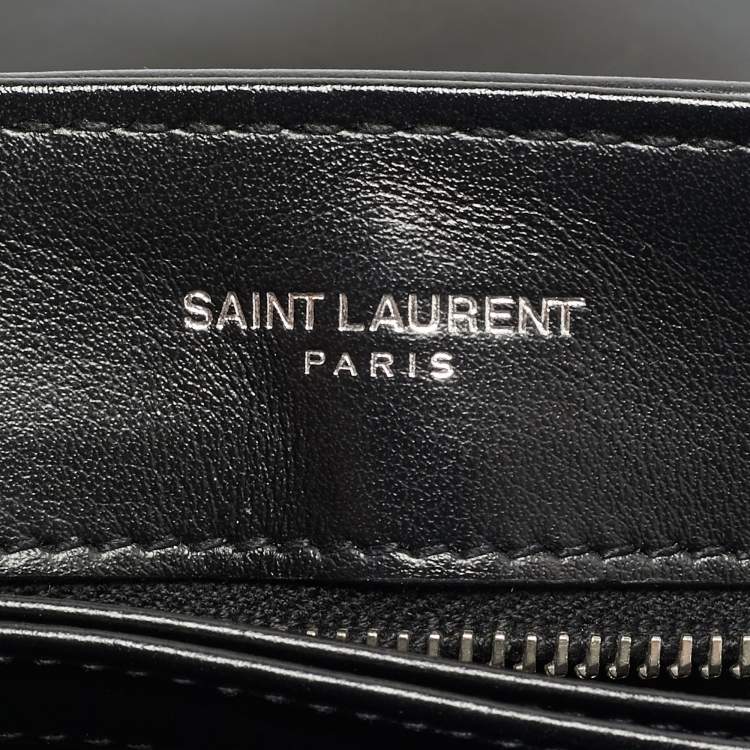 Pre Owned Saint Laurent Black Matelassé Leather Toy Loulou Crossbody Bag