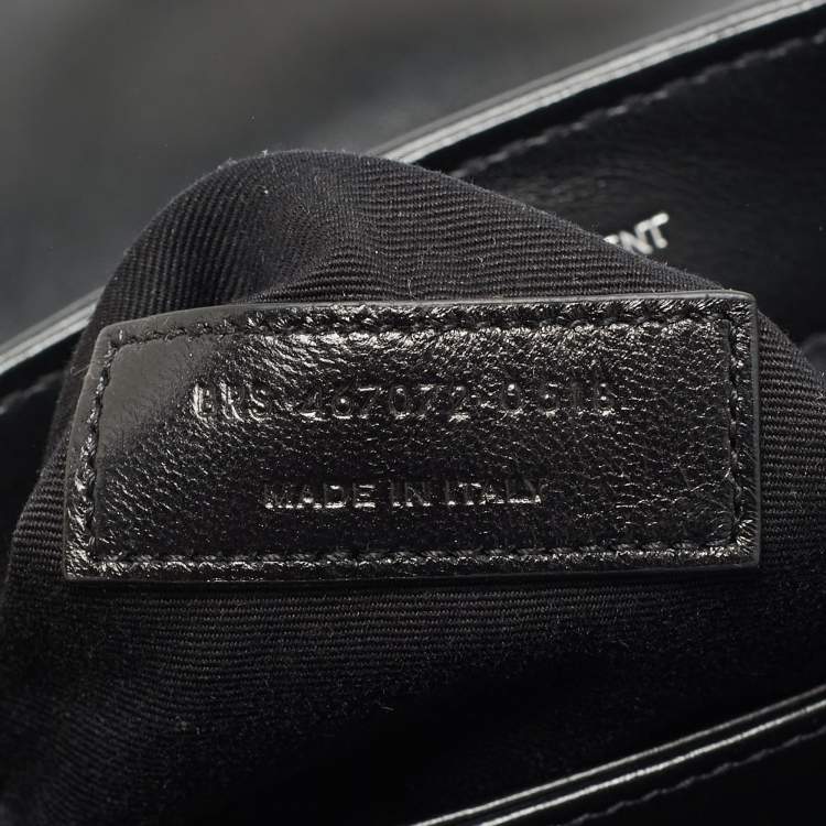 Pre Owned Saint Laurent Black Matelassé Leather Toy Loulou Crossbody Bag