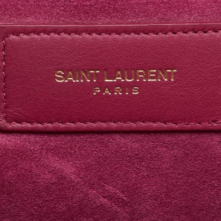 Pre Owned Saint Laurent Pink Leather Y-Ligne Clutch