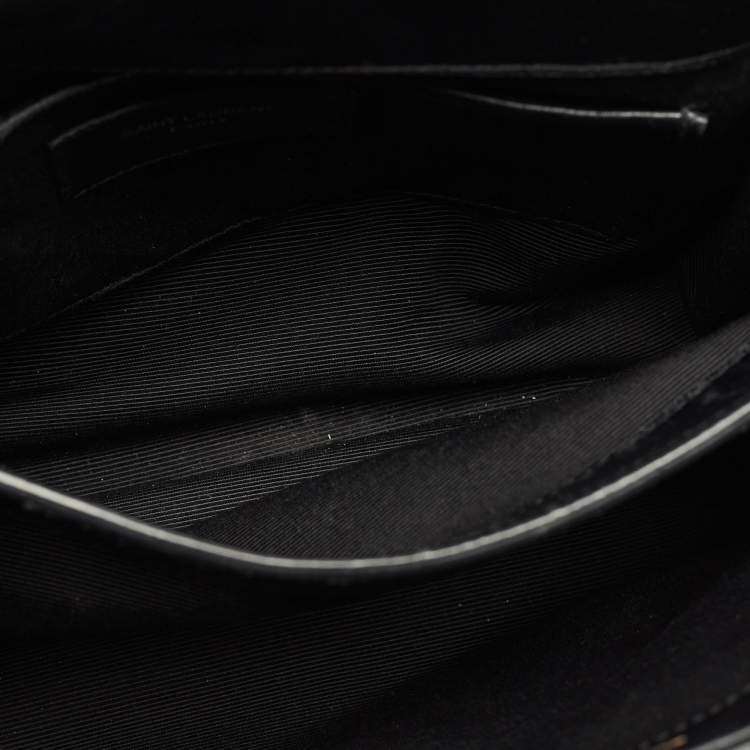 Pre Owned Saint Laurent Black Leather Small Moujik Top Handle Bag