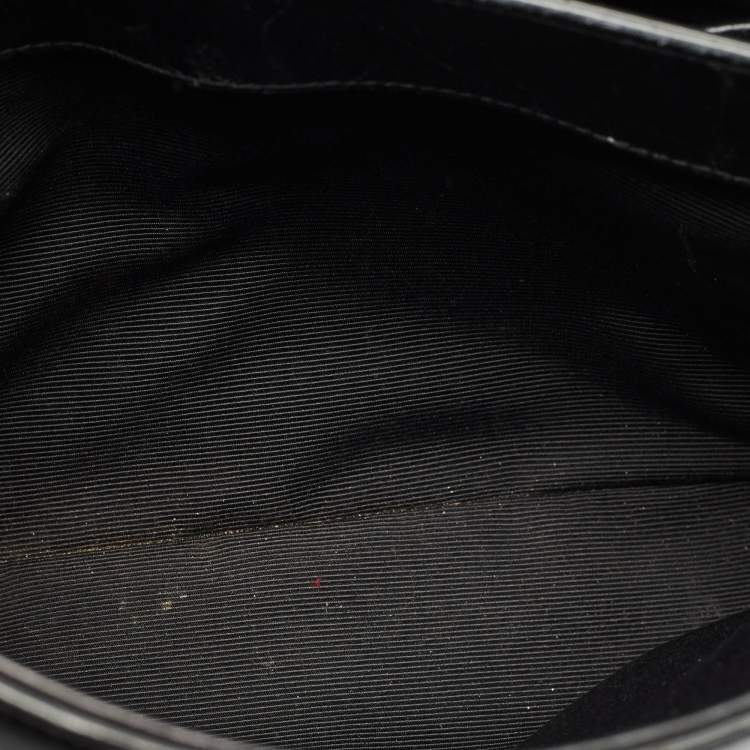 Pre Owned Saint Laurent Black Leather Small Moujik Top Handle Bag