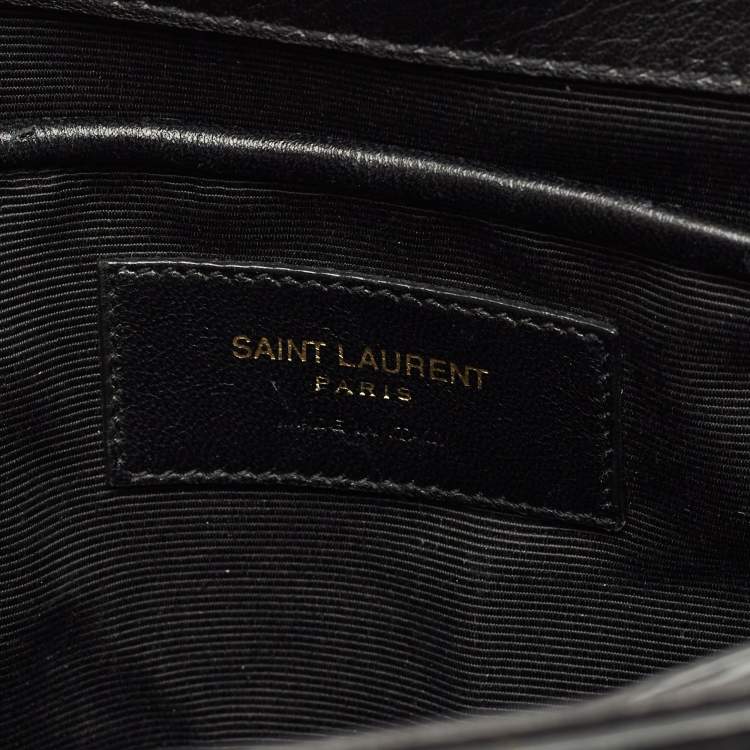 Pre Owned Saint Laurent Black Leather Small Moujik Top Handle Bag