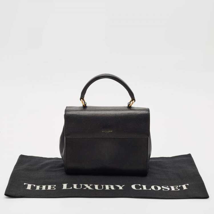 Pre Owned Saint Laurent Black Leather Small Moujik Top Handle Bag