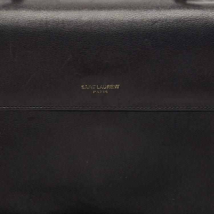 Pre Owned Saint Laurent Black Leather Small Moujik Top Handle Bag