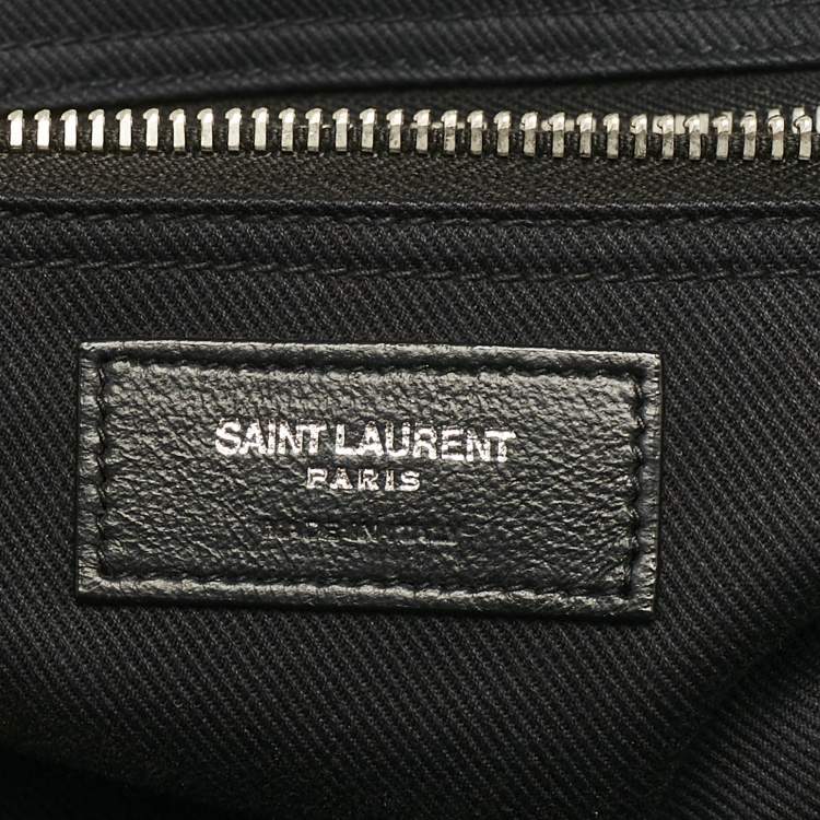 Pre Owned Saint Laurent Black Leather Large Rive Gauche Tote