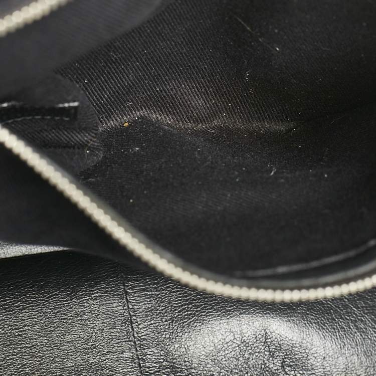 Pre Owned Saint Laurent Black Leather Large Rive Gauche Tote