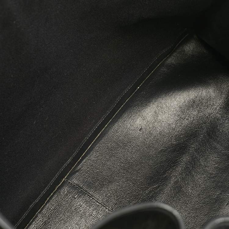Pre Owned Saint Laurent Black Leather Large Rive Gauche Tote