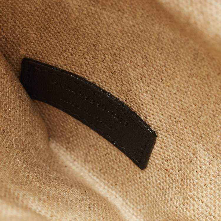 Pre Owned Saint Laurent Beige/Ivory Canvas and Leather Large Rive Gauche Tote