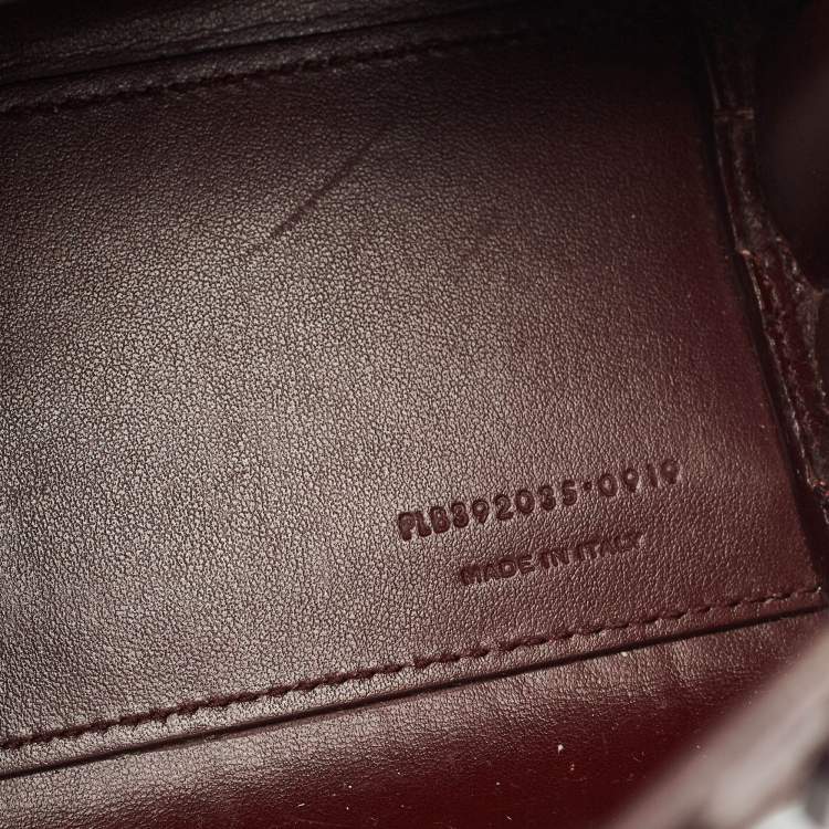 Pre Owned Saint Laurent Burgundy Leather Nano Classic Sac De Jour Tote