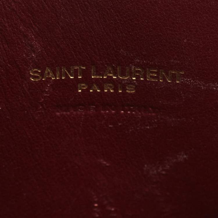 Pre Owned Saint Laurent Burgundy Leather Nano Classic Sac De Jour Tote