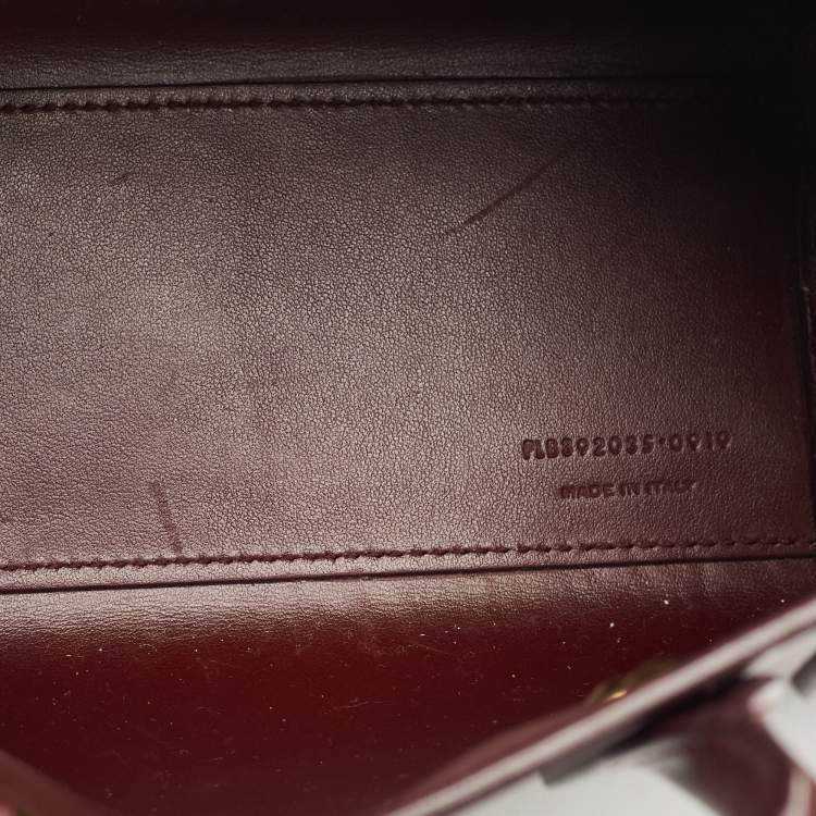 Pre Owned Saint Laurent Burgundy Leather Nano Classic Sac De Jour Tote