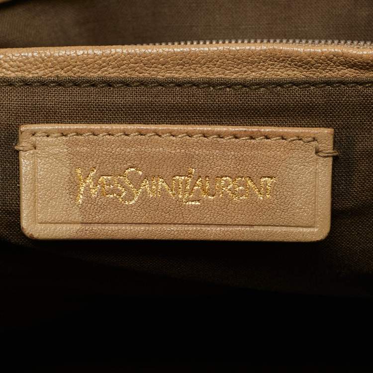 Pre Owned Saint Laurent Beige Leather Medium Cabas Chyc Tote