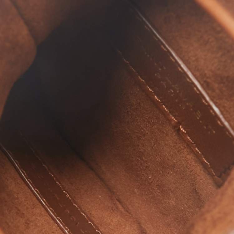 مملوكة مسبقًا Saint Laurent Brown/Cream Leather and Raffia Mini Cassandre Pochon 