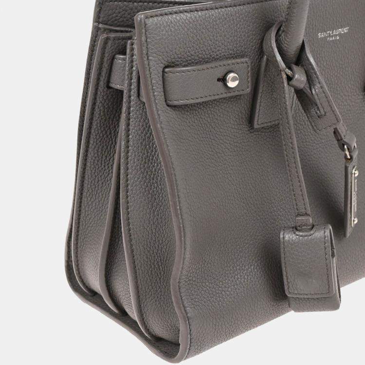 Pre Owned Saint Laurent Paris Sac de Jour Gray Calfskin Leather Tote Bag