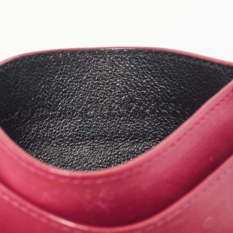 Pre Owned Saint Laurent Pink Leather Easy Y Card Case