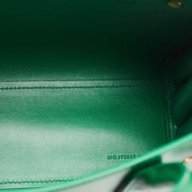 Pre Owned Saint Laurent Green Leather Nano Classic Sac De Jour Tote
