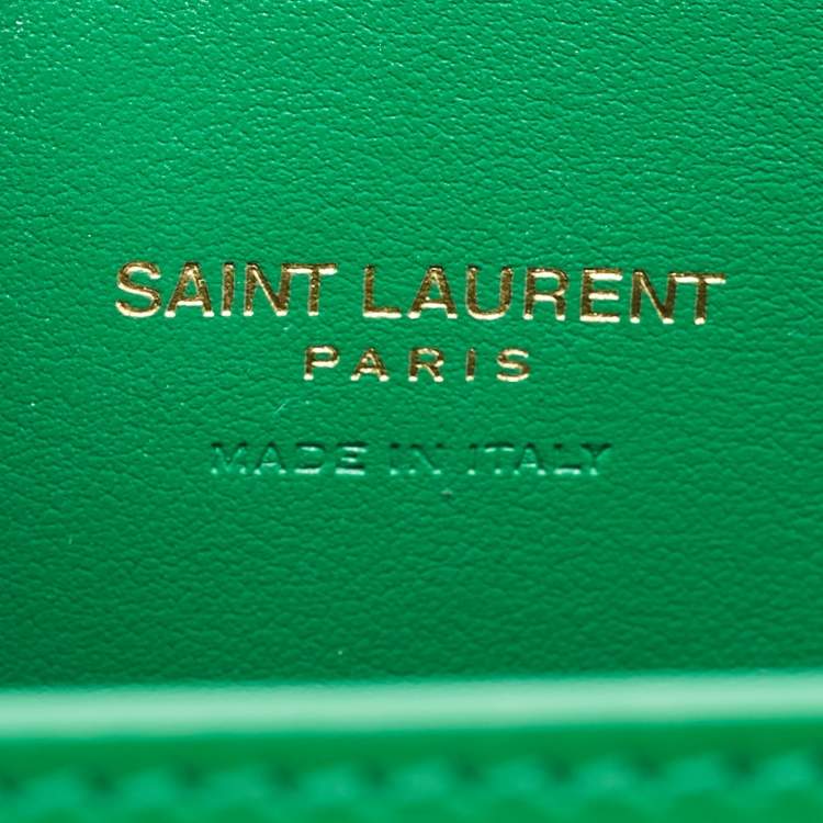 Pre Owned Saint Laurent Green Leather Nano Classic Sac De Jour Tote