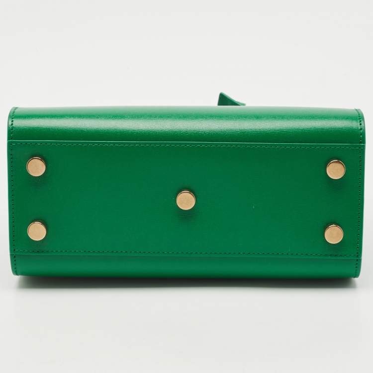 Pre Owned Saint Laurent Green Leather Nano Classic Sac De Jour Tote