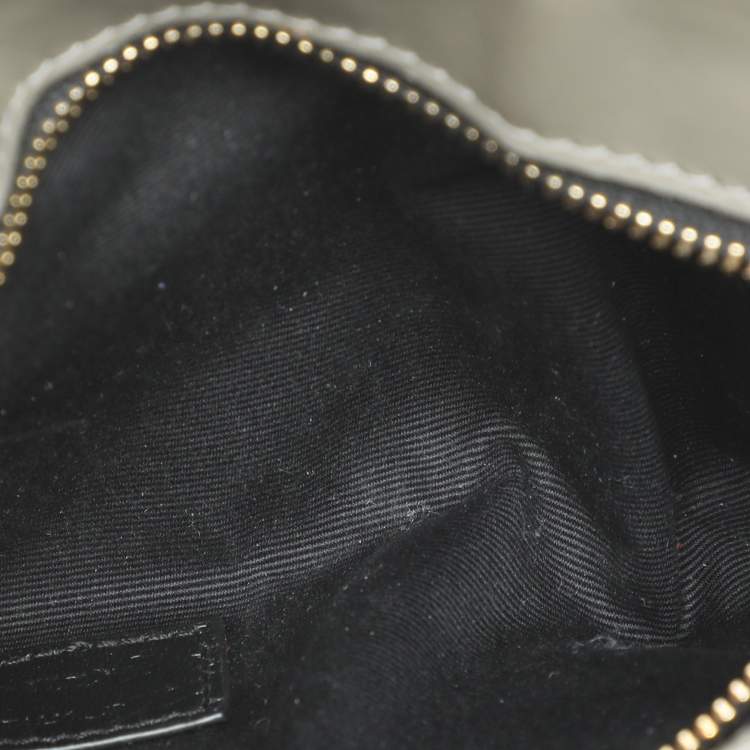 Pre Owned Saint Laurent Taupe Matelassé Leather Toy Loulou Crossbody Bag