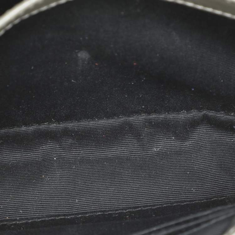 Pre Owned Saint Laurent Taupe Matelassé Leather Toy Loulou Crossbody Bag