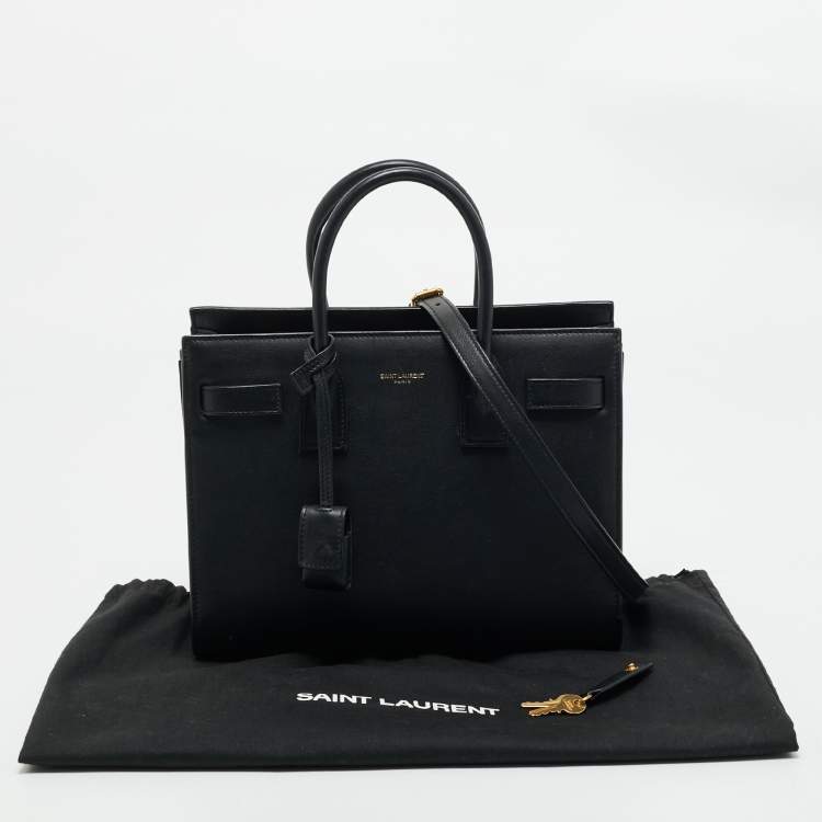 Pre Owned Saint Laurent Black Leather Baby Classic Sac De Jour Tote