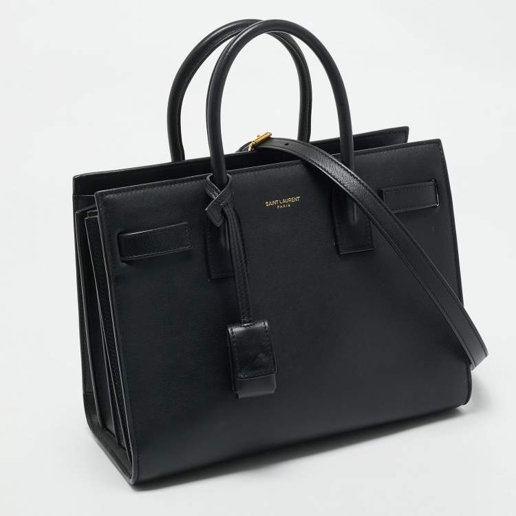 Pre Owned Saint Laurent Black Leather Baby Classic Sac De Jour Tote