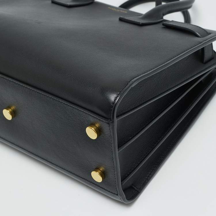 Pre Owned Saint Laurent Black Leather Baby Classic Sac De Jour Tote