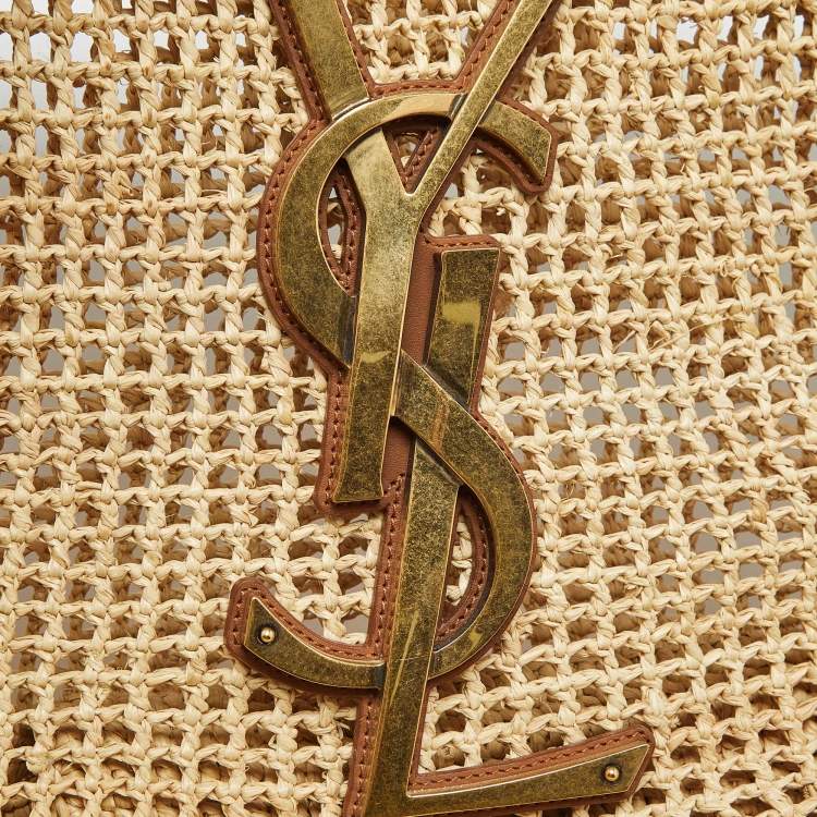 مملوكة مسبقًا Saint Laurent Natural Raffia Maxi Icare Shopping Tote