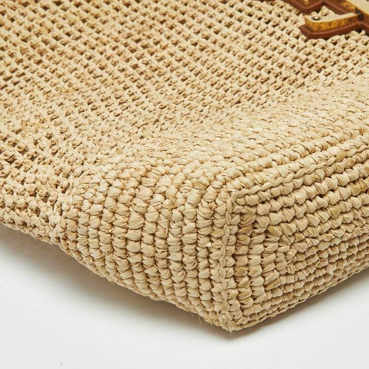 مملوكة مسبقًا Saint Laurent Natural Raffia Maxi Icare Shopping Tote