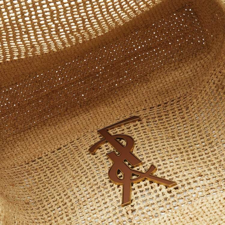 مملوكة مسبقًا Saint Laurent Natural Raffia Maxi Icare Shopping Tote
