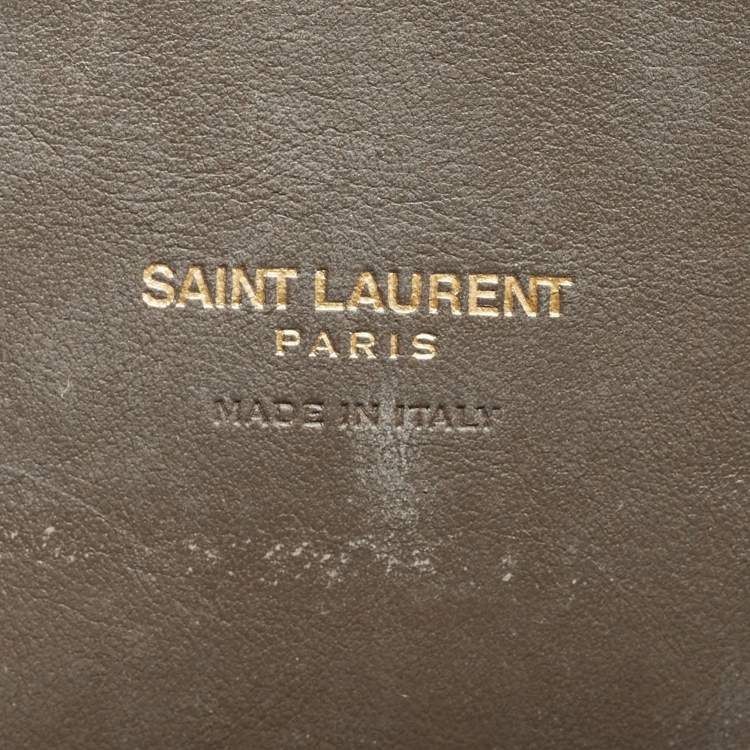 Pre Owned Saint Laurent Olive Green Leather Baby Classic Sac De Jour Tote