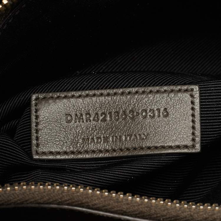Pre Owned Saint Laurent Olive Green Leather Baby Classic Sac De Jour Tote