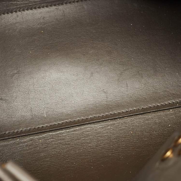 Pre Owned Saint Laurent Olive Green Leather Baby Classic Sac De Jour Tote