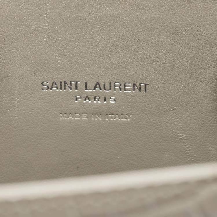 Pre Owned Saint Laurent Grey Croc Embossed Leather Nano Classic Sac De Jour Tote