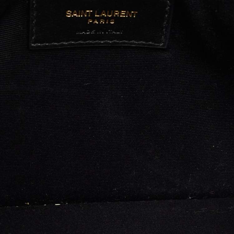 مملوكة مسبقًا Saint Laurent Burgundy Croc Embossed Leather Medium Uptown Clutch