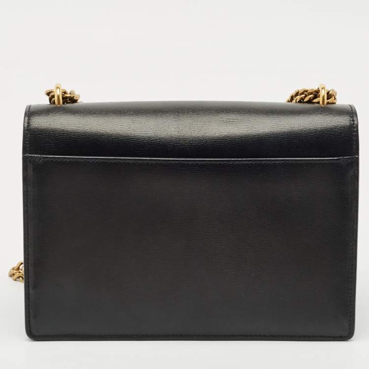 Pre Owned Saint Laurent Black Leather Medium Sunset Shoulder Bag