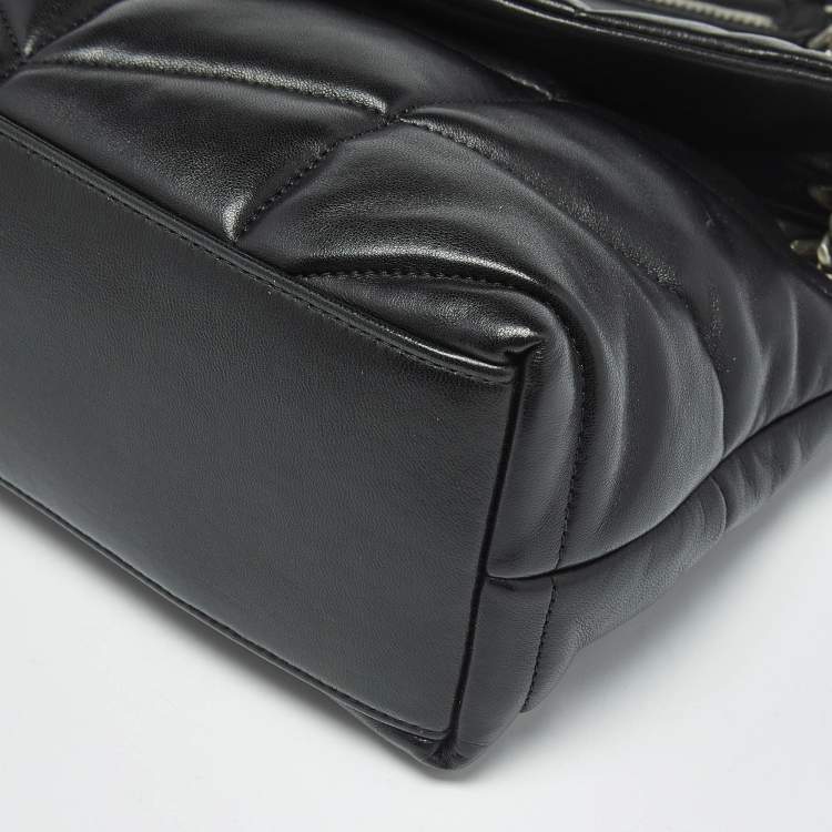 Pre Owned Saint Laurent Black Quilted Leather Small Loulou Puffer Shoulder Bag